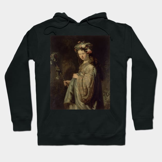 Flora by Rembrandt Hoodie by Classic Art Stall